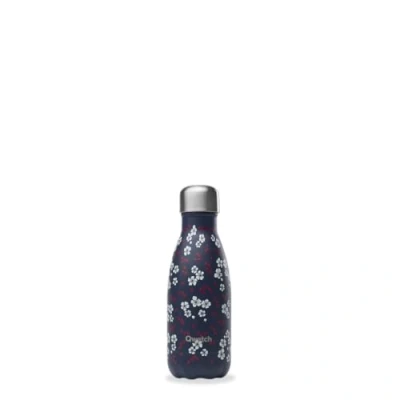 Afbeelding van Qwetch Originals Hanami blauwe thermosfles 260 ml 24 uur koud en 12 warm waterdicht, BPA vrij herbruikbaar van roestvrij staal voor sport, reizen, kantoor, wandelen