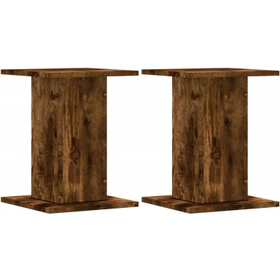 Afbeelding van vidaXL Speakerstandaards 2 st 30x30x40 cm bewerkt hout gerookt eiken