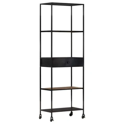 Afbeelding van Boekenkast 60x35x180 cm ruw mangohout en ijzer
