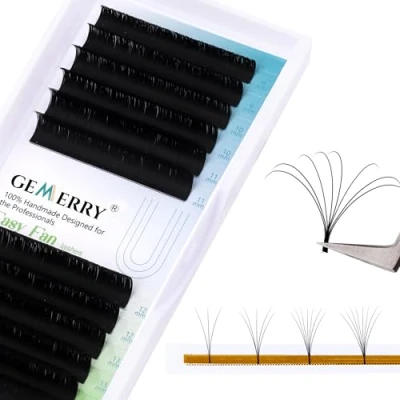 Image de Extension Cils Volume Russe d curl 0,07 mm 8 14 mix Bouquet de 3D 4D 5D 6D 8D 10D Soie Individuels Eyelash Extensions GEMERRY (0.07 14mm)