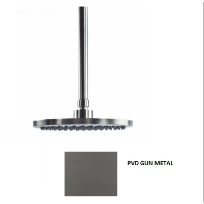 Afbeelding van Waterevolution Flow hoofddouche 250mm met plafondaansluiting PVD Gun Metal T164225GME
