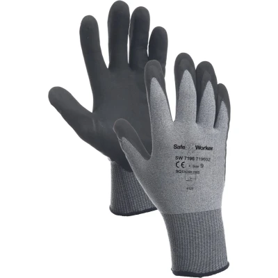 Afbeelding van Safeworker Werkhandschoen Nylon/Nitril Handschoenen Grijs 9