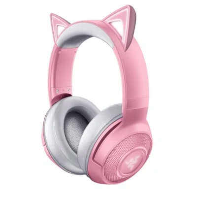 Afbeelding van Razer Kraken Bluetooth Kitty draadloze gaming headset (de Cat Ear koptelefoon met Chroma RGB verlichting, beamforming microfoon, 40 mm stuurprogramma) roze/kwarts