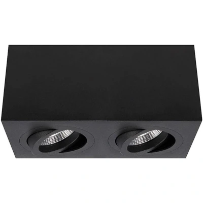Afbeelding van Yphix Palermo Opbouwspot Vierkant 2 Lichtpunten Kantelbaar 173x90mm Zwart