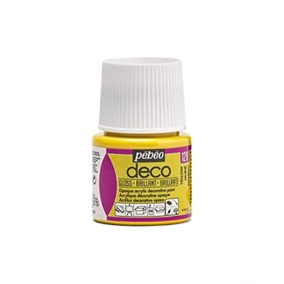 Afbeelding van Pébéo Deco 092120 verf, briljant geel, 1 flesje van 45 ml