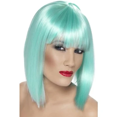 Afbeelding van Smiffys Glam Neon Aqua Pruik Blauw