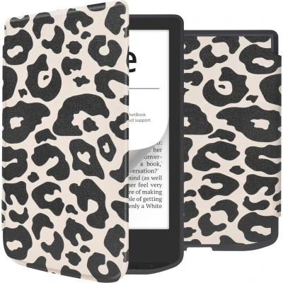 Afbeelding van iMoshion Ereader Cover / Hoesje Geschikt voor Pocketbook Verse Pro Vivlio Light HD Design Slim Soft Case Sleepcover Bookcase zonder stand Zwart Leopard
