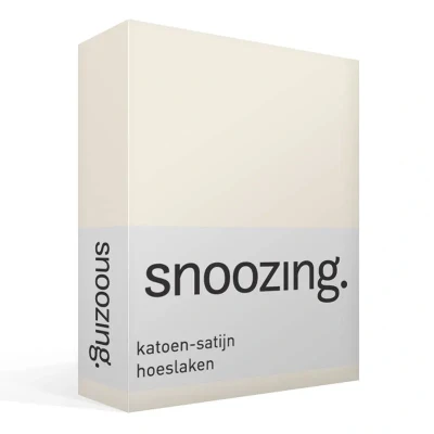 Afbeelding van Snoozing Katoen satijn Hoeslaken Tweepersoons 140x200 cm Ivoor