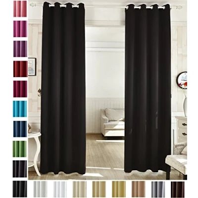 Afbeelding van WOLTU® 1 stuk verduisteringsgordijn, van polyester, ondoorzichtig, ophanging met ogen, 135 x 225 cm, VH5866an, antraciet