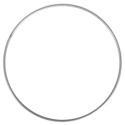 Afbeelding van Rayher 2505322 metalen ring, zilver gecoat, 25 cm ø, dikte ca. 3,5 mm, draadring om te knutselen, voor wikkeltechniek, dromenvangerring, macramé bloemisterij