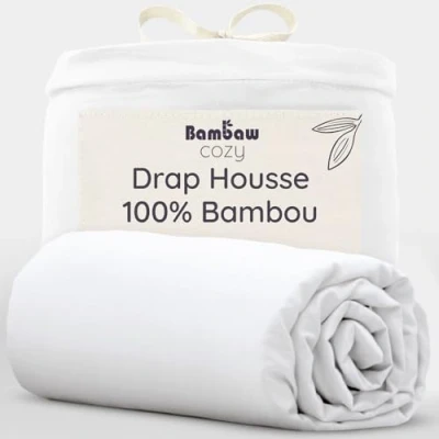 Afbeelding van Bamboe Hoeslaken 1 Persoons Eco 90cm bij 190cm Wit Luxe Beddengoed Hypoallergeen Puur Viscose Rayon Ultra ademende Stof Bambaw