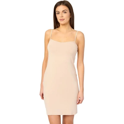Afbeelding van Merry Style MS MS10 203 UW Dames Onderjurk Nachthemd kort V neck verstelbare Spaghetti bandjes Viscose Beige 3XL