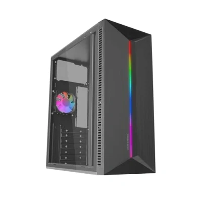 Afbeelding van MARS Gaming MC Blaze, behuizing, ATX, 1 x FRGB ventilator achter 80 mm, RGB ledstrip voor aan de voorkant met meerdere effecten, compleet zijvenster, medium toren PC grote interne