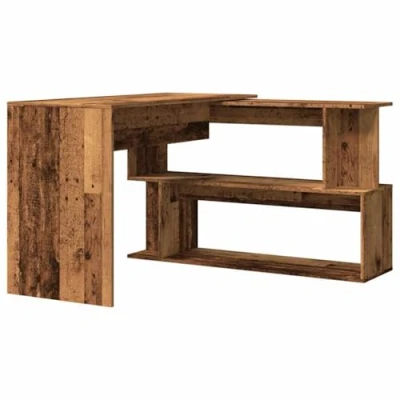 Afbeelding van vidaXL Hoekbureau 200,5x50x76 cm bewerkt hout oud houtkleurig