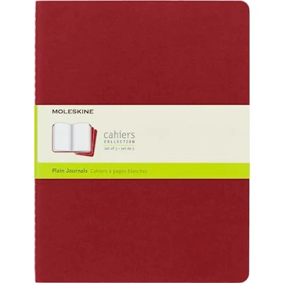 Afbeelding van Moleskine Cahier Journals Extra Large Blanco Rood set van 3