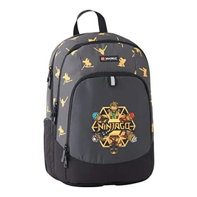 Afbeelding van LEGO Ninjago Schoolrugzak, rond, uniseks, kinderen, Zwart Goud