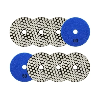 Afbeelding van SANLEETEK Diamantschijf, 100 mm, 8 stuks, korrel 50, polijstpads voor graniet, marmer, kunststeen, kwarts, haakse slijper