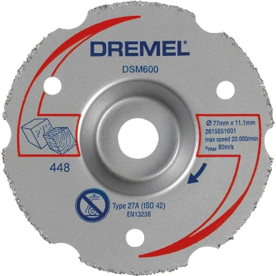 Afbeelding van Dremel 2615S600JB Doorslijpschijf gebogen 77 mm 1 stuk(s) Hardhout, Zacht hout, Multiplex, Laminaat, Vezel, Kunststof, Gipskarton, Plexiglas, Vinyl