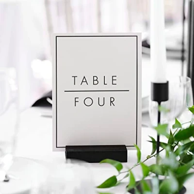 Afbeelding van Ginger Ray Black &amp; White wedding tafelnummers en houders 1 12