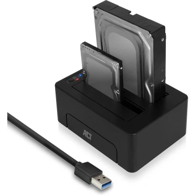 Afbeelding van ACT AC1504 2,5&quot; en 3,5&quot; SATA Dual Harde Schijf Dockingstation USB 3.2 Gen1 Zwart