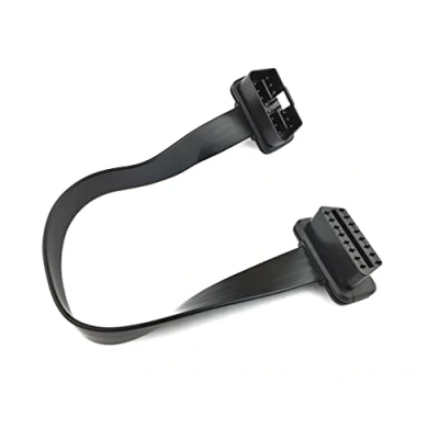Afbeelding van GFFG OBD2 diagnostische kabel voor auto, 16 polig, mannelijk naar vrouwelijk, platte OBDII kabel, mannelijke adapter