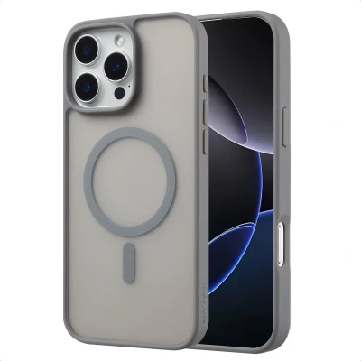 Afbeelding van imoshion Hoesje Geschikt voor iPhone 16 Pro Max Color Guard Backcover MagSafe Grijs