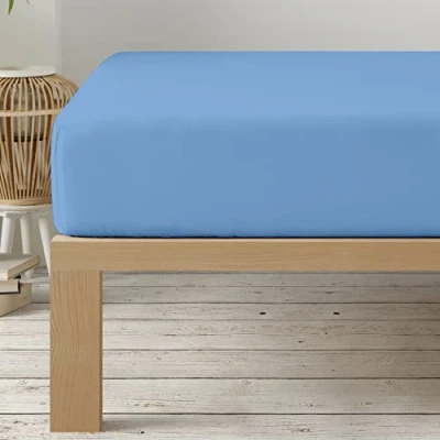 Afbeelding van Degrees Home Collectie Hoeslaken, 150 x 200 33 cm, verstelbaar, tot cm matrashoogte, geborstelde microvezel, bed 150, blauw