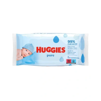Afbeelding van Huggies Pure Billendoekjes 99% Water 56 stuks