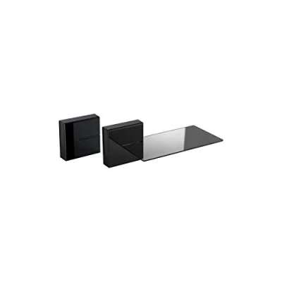 Afbeelding van Meliconi Ghost Cube Shelf Kabelgoot Modulair Kabelafdeksysteem met Glazen Plank Zwart