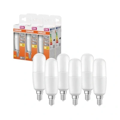 Afbeelding van OSRAM 6 x ledlampen, E14, warmwit, 2700 K, 10 W, komt overeen met 75 LED STAR STICK