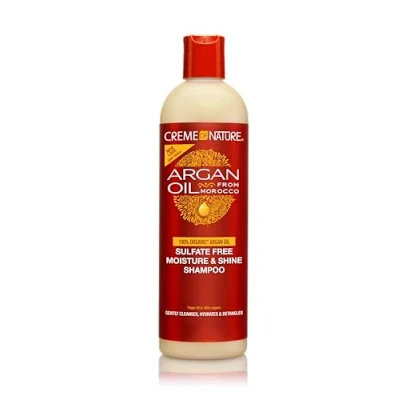 Image de Creme of Nature Argan Oil, Shampoing Hydratant à l’Huile d’Argan du Maroc, Shampooing Nettoyant et Nourrissant, Soin des Cheveux Bouclés Frisés Crépus, Sans Sulfates Flacon de 354ml