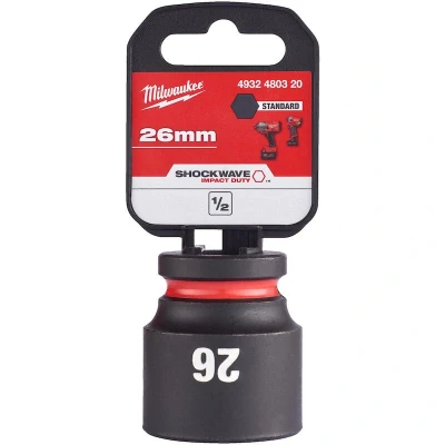 Afbeelding van MILWAUKEE 4932480320 SHOCKWAVE IMPACT DUTY 1/2&quot; slagvaste korte dop standaard 26 mm