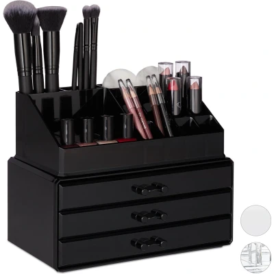 Afbeelding van Relaxdays Make up Organizer Sieradendoosje Cosmetica Zwart