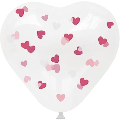 Afbeelding van Folat Ballonnen harten confetti (4 stuks)