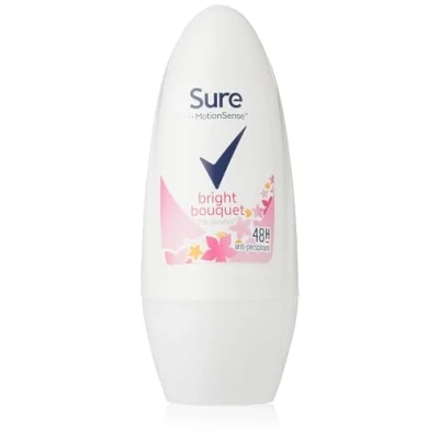 Afbeelding van Sure Bright Bouquet Roll on anti transpirant deodorant voor dames, 48 uur bescherming tegen zweet en geur, 50 ml, 6 stuks