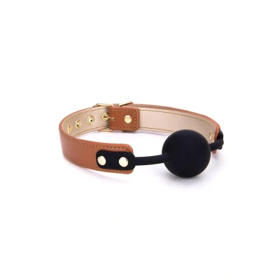 Afbeelding van Ballgag Blaze Elite Cognac Veganistisch Leer