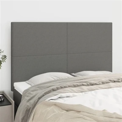 Afbeelding van vidaXL Hoofdborden 4 st 72x5x78/88 cm stof donkergrijs