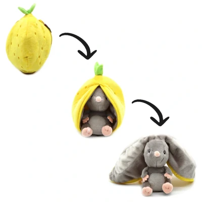 Afbeelding van Flipetz 2 in 1 Knuffel Rocket de Muis / Citroen 15 x 13 22 cm Les Déglingos