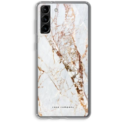 Afbeelding van Case Company® hoesje geschikt voor Samsung Galaxy S21 Plus Goud marmer Soft Cover Telefoonhoesje Bescherming aan alle Kanten en Schermrand