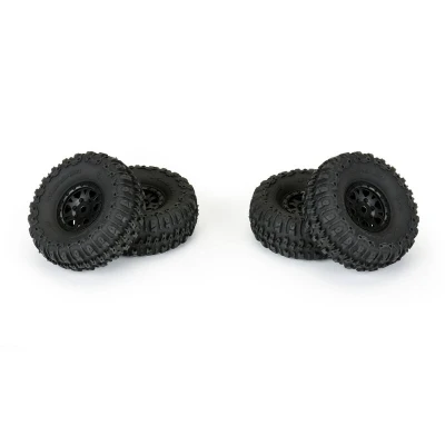 Afbeelding van Proline 1/24 Trencher Fr/Rr 1.0 Tires Mounted 7mm Black Impulse (4): SCX24