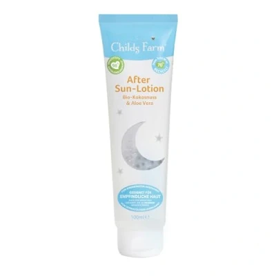 Afbeelding van Childs Farm After Sun Lotion voor kinderen en baby&#039;s, met biologische kokosnootgeur, 100 ml, rustgevend hydraterend, geschikt droge, gevoelige of eczeemgevoelige huid