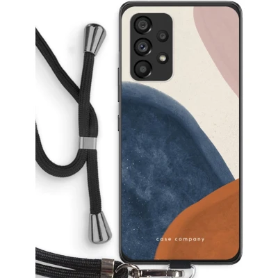 Afbeelding van Case Company® hoesje met Koord geschikt voor Samsung Galaxy A53 5G Geo #1 Telefoonhoesje Zwart Bescherming aan alle Kanten en Over de Schermrand