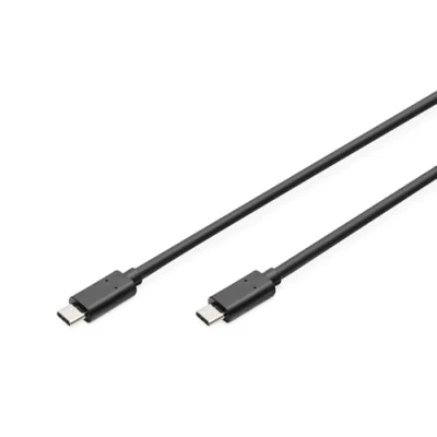 Afbeelding van Digitus USB kabel 2.0 C stekker, stekker 3.00 m Zwart Flexibel, Folie afscherming, Afscherming gevlochten, Afgeschermd, Afgeschermd (dubbel), Met