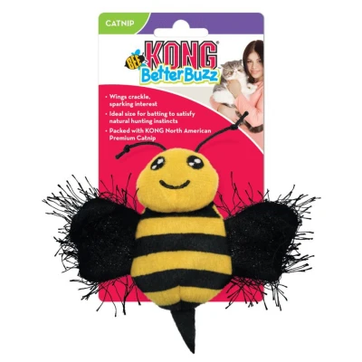 Afbeelding van Kong Cat Better Buzz Bee Kattenspeelgoed Zwart Geel