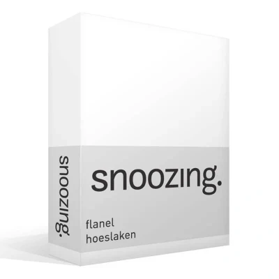 Afbeelding van Snoozing Flanel Hoeslaken Eenpersoons 80x200 cm Wit