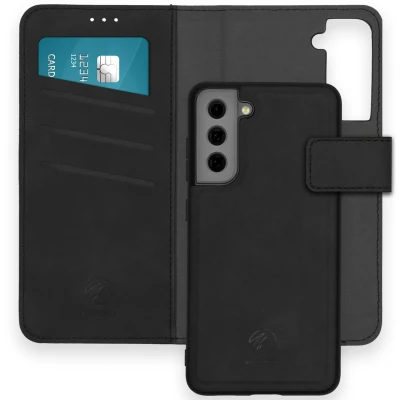 Afbeelding van iMoshion Hoesje Geschikt voor Samsung Galaxy S21 FE Met Pasjeshouder Uitneembare 2 in 1 Luxe Bookcase Zwart