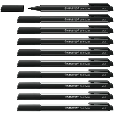 Afbeelding van STABILO pointMax Hardtip Fineliner 0,8 mm Zwart per stuk