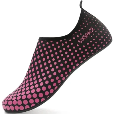 Afbeelding van Sixspace Badschoenen, waterschoenen, sneldrogend, zwemschoenen, strandschoenen, antislip, aquaschoenen, maat 34 47, 584, rozerood, 41 EU