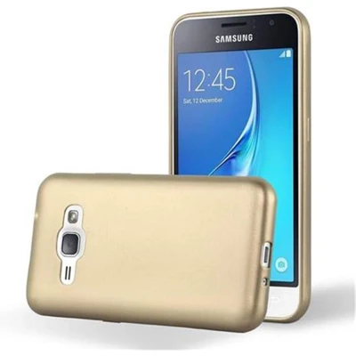 Afbeelding van Cadorabo Hoesje geschikt voor Samsung Galaxy J1 2016 in METALLIC GOUD Beschermhoes gemaakt van flexibel TPU silicone Case Cover