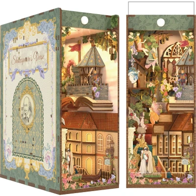 Afbeelding van Tonecheer Book Nook: Shakespeare&#039;s Verse Houten 3D puzzel Verlicht Sensor DIY miniatuurhuis TQ129